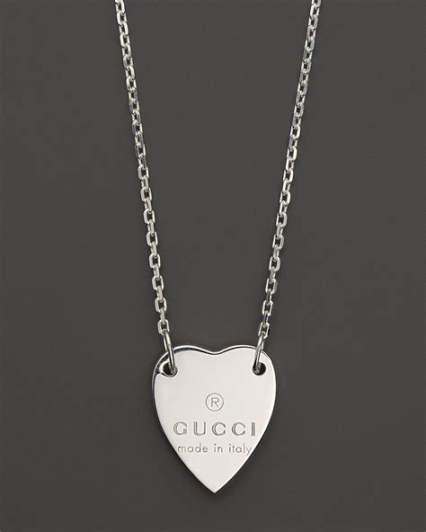 heart necklace gucci|heart necklace with Gucci trademark.